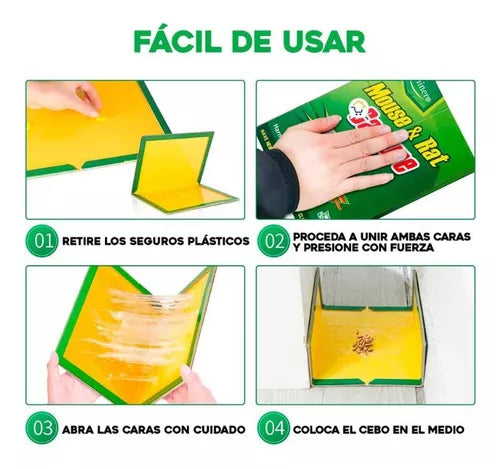 Set X5 Trampas Pegamento Raton