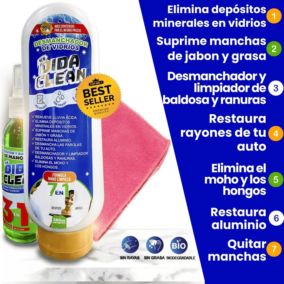Desmanchador de vidrios DIDA CLEAN