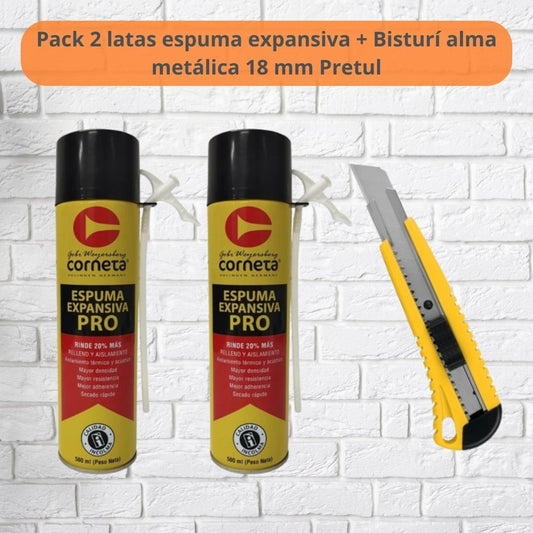 Espuma Expansiva Corneta 500 ML + Bisturí